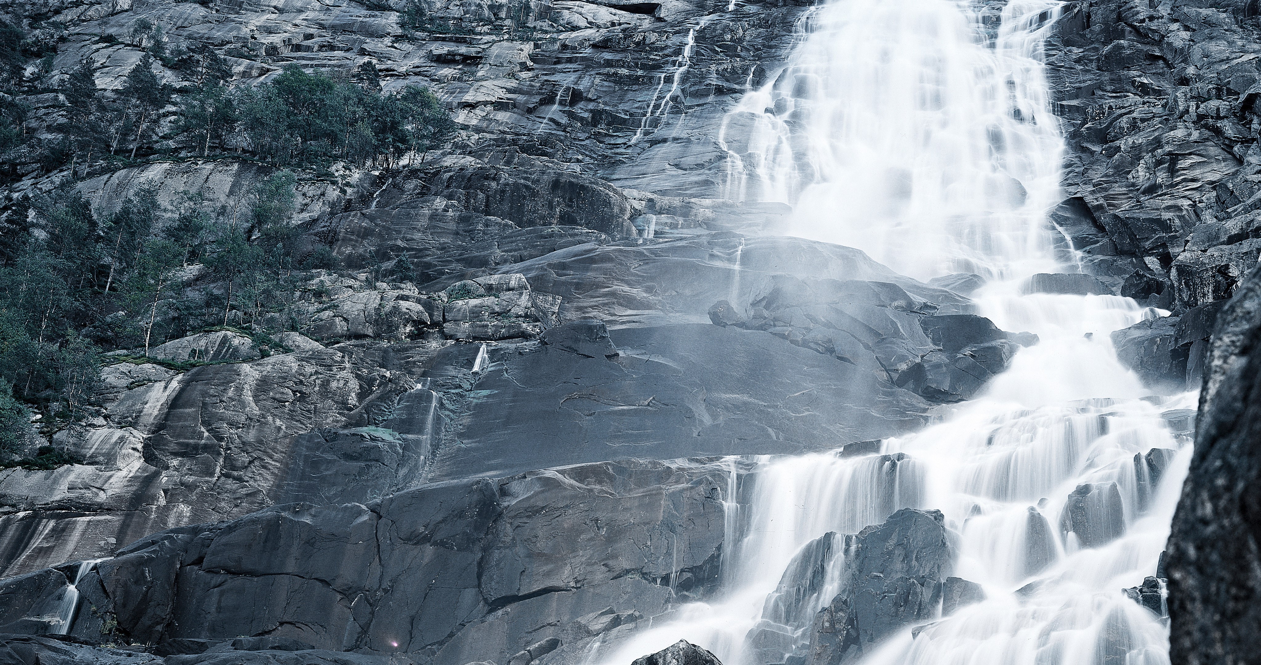 a waterfall over rocks